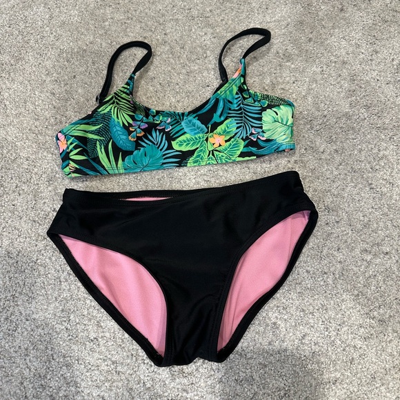 art class Other - Art Class Girl’s Tropical Print Bikini Set - Black and Pink